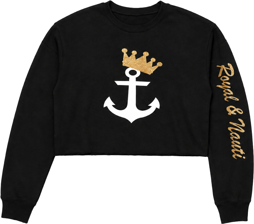 Royal and Nauti Cropped Sweatshirt - Back Flat Lay